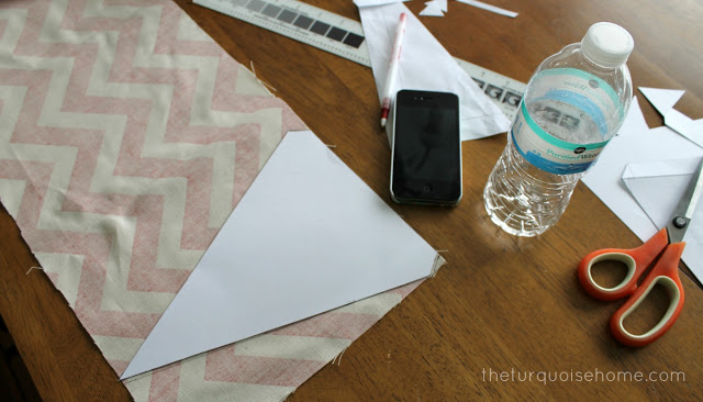 bunting template on fabric