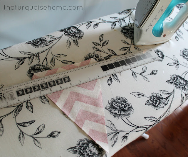 measuring bunting piece of fabric
