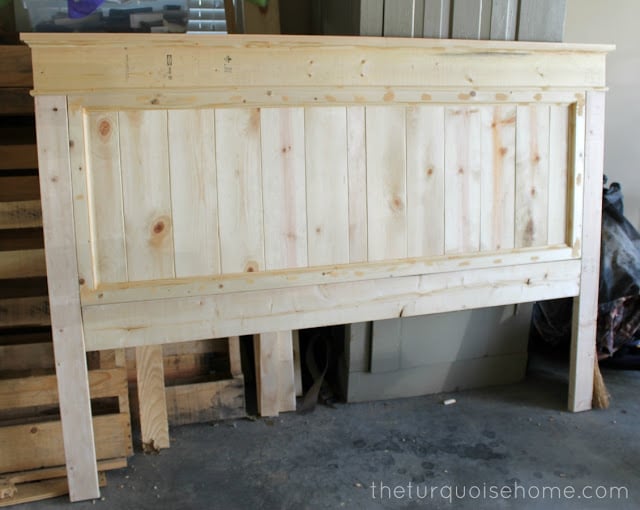 DIY Ana White farmhouse bed headboard tutorial