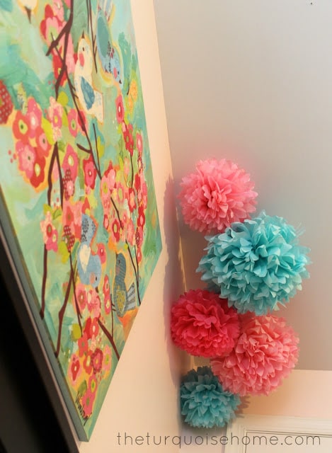 Pink and Turquoise Nursery Room for a girl