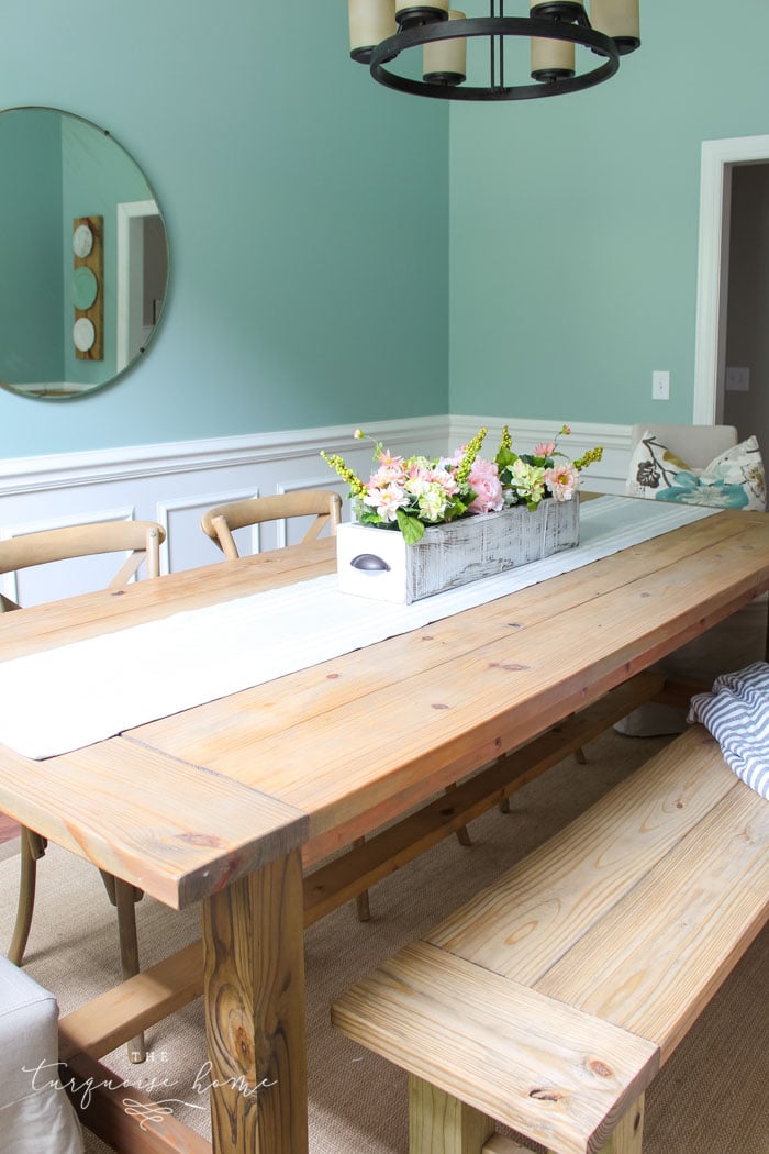 Having this DIY Farmhouse Table will make hosting events so easy. Just pull up a chair!!