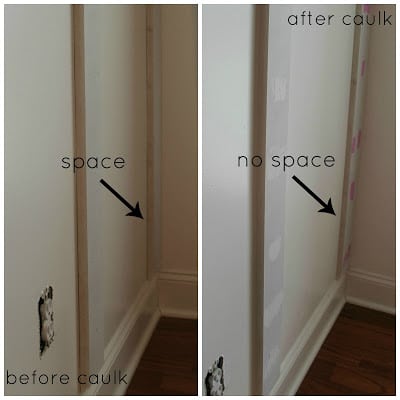 Results of caulking and spackling