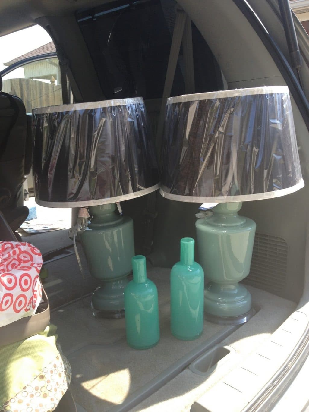 blue vases and blue lamps
