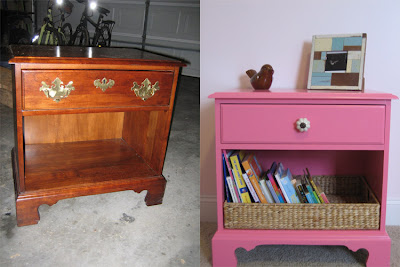 A's Room: Hot Pink Night Stand Makeover!