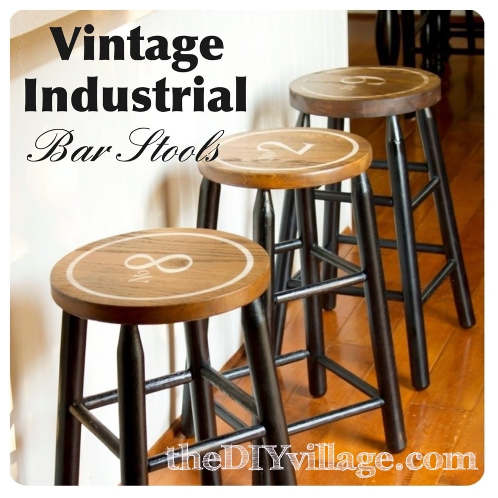 Vintage Industrial Barstools by DIY Village