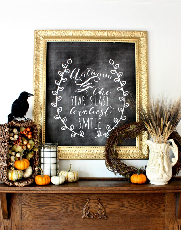 Fall Harvest Chalkboard is perfect for decorating for fall! | 11 Ways to Add Fall to Your Home