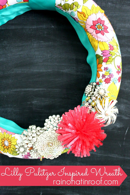 Lilly Pulitzer Inspired Fabric Wreath