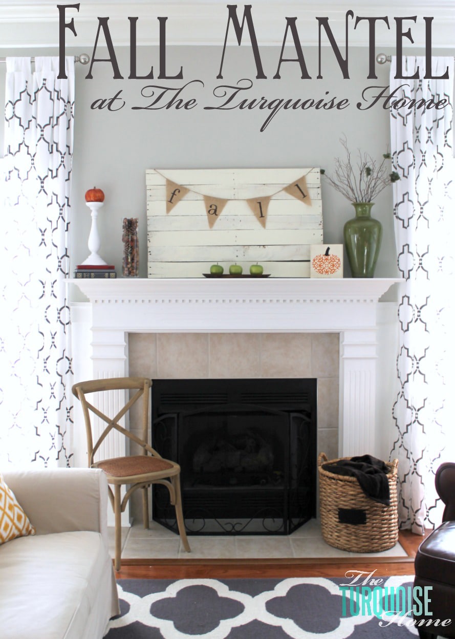Planked Pallet Fall Mantel | The Turquoise Home