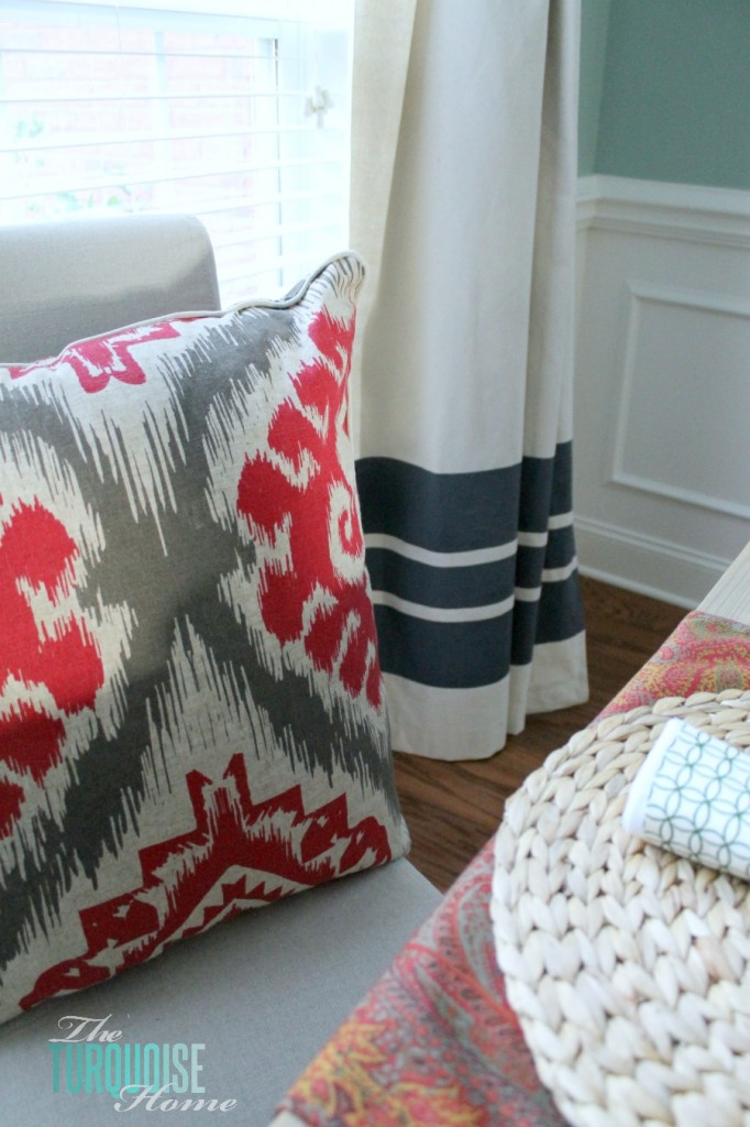 DIY Painted Drop Cloth Curtains | TheTurquoiseHome.com