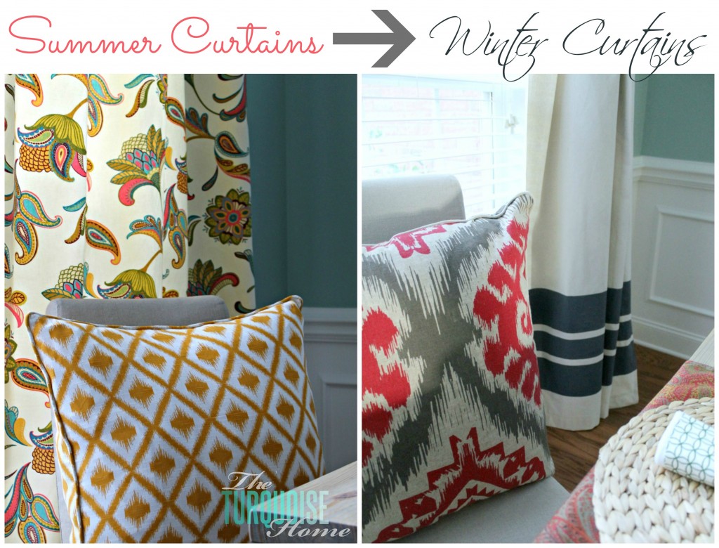 DIY Painted Drop Cloth Curtains | TheTurquoiseHome.com
