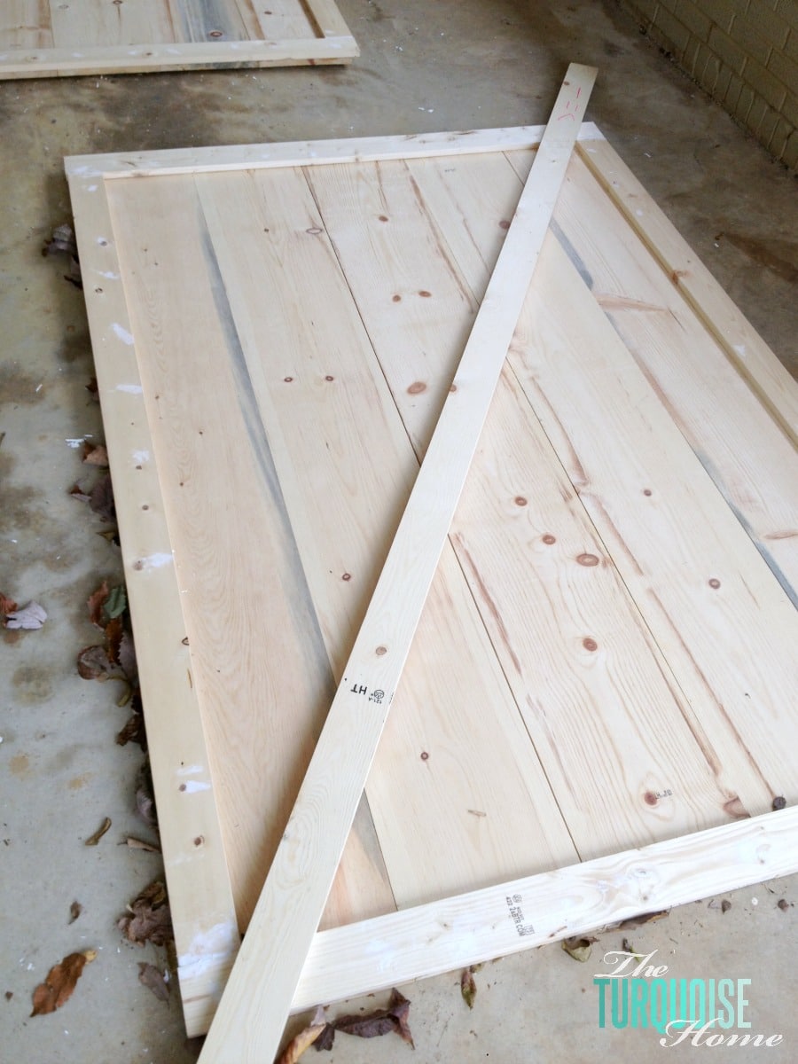 DIY Simple Sliding Barn Doors | TheTurquoiseHome.com