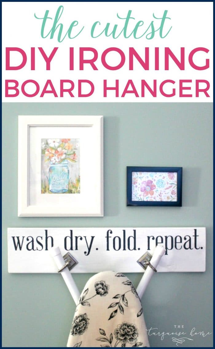 The cutest DIY ironing board hanger!!