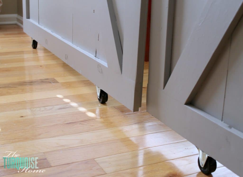DIY Simple Sliding Barn Doors | TheTurquoiseHome.com