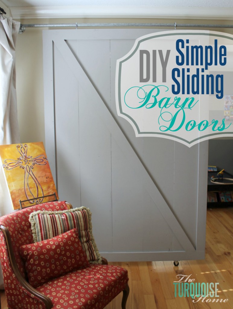 DIY Simple Sliding Barn Doors | TheTurquoiseHome.com
