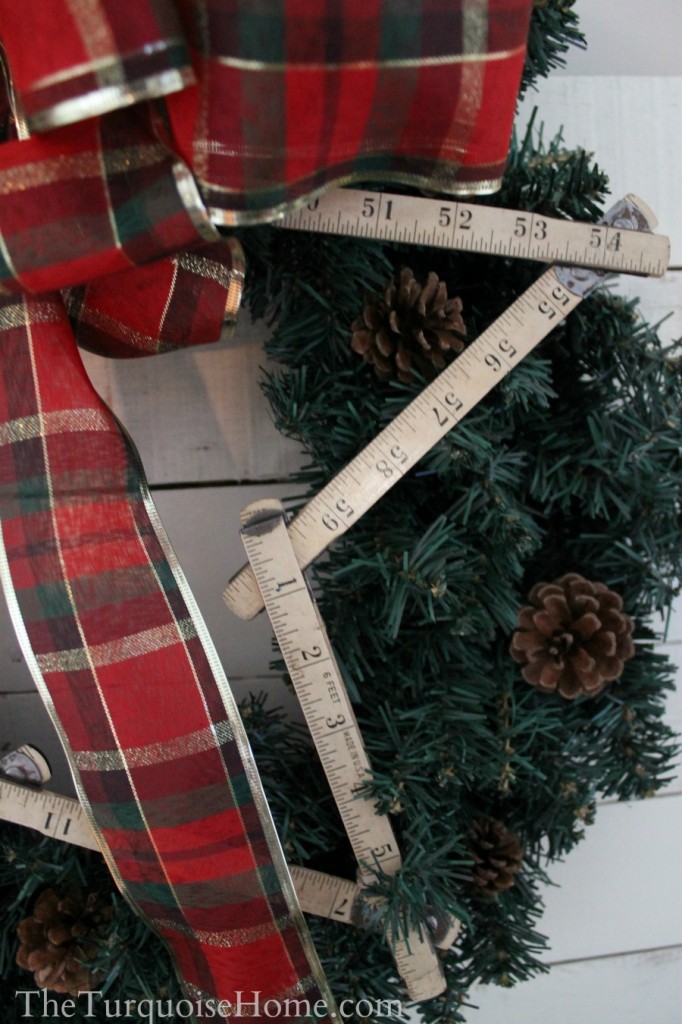 Traditional Red and Green Christmas Mantel. Find out all the details at TheTurquoiseHome.com