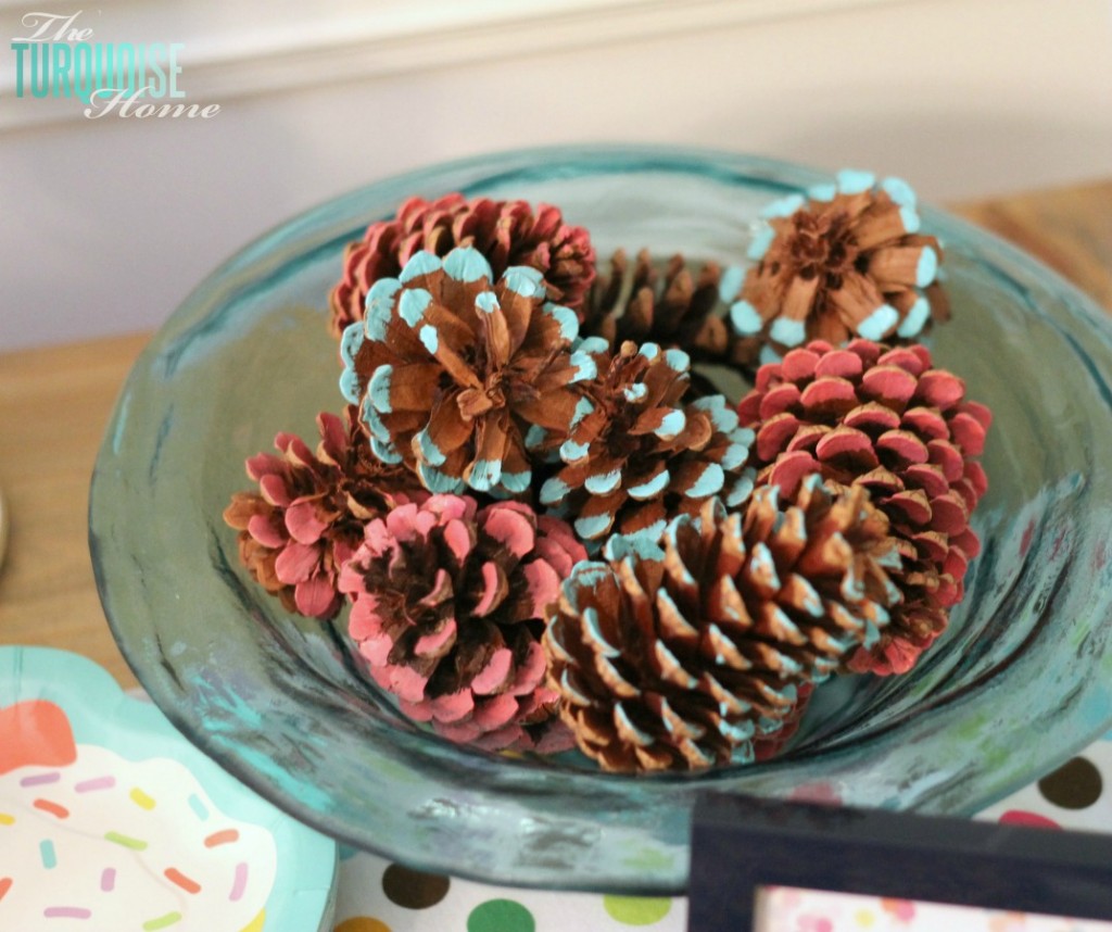 Colored Pine Cones #sprinkles # birthday