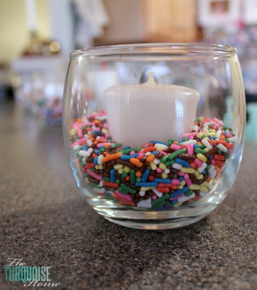 Candles in sprinkles