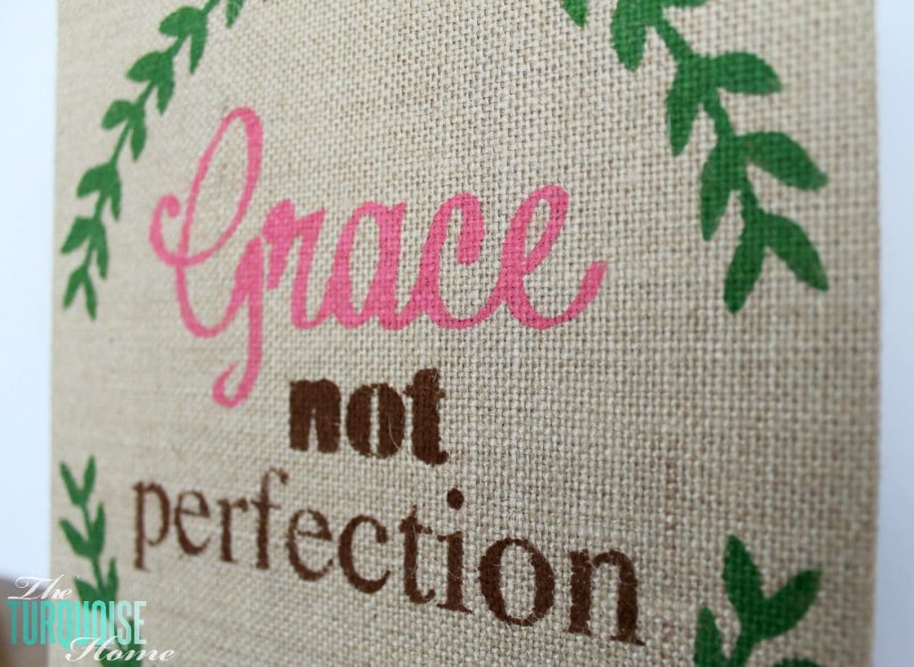 DIY Stenciled Burlap Art