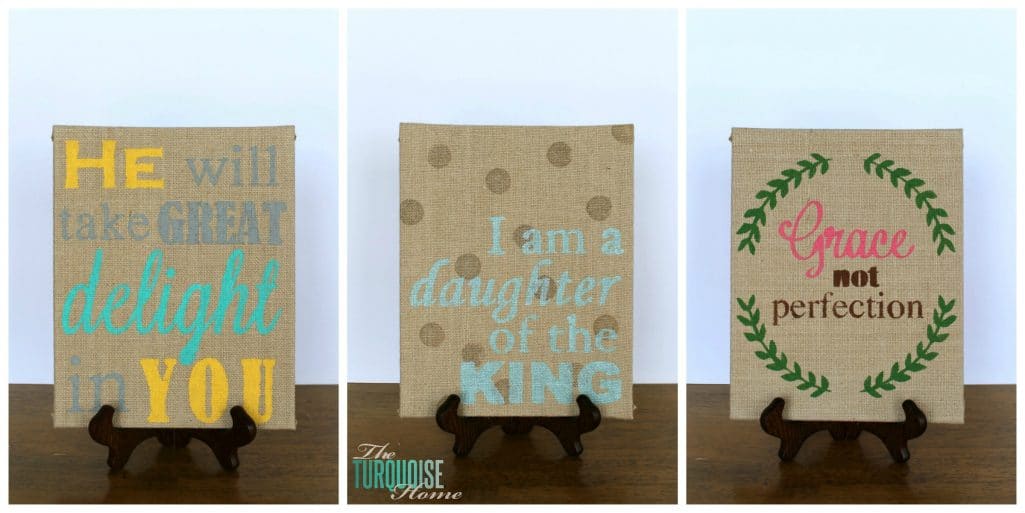 DIY Stenciled Burlap Art
