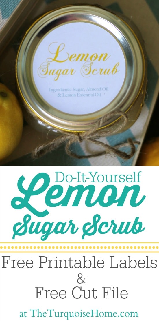 DIY Lemon Sugar Scrub with free printable labels via TheTurquoiseHome.com