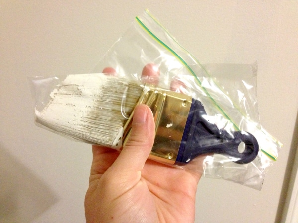 Wrap up a Paint Brush to Keep it Wet {and save $$}