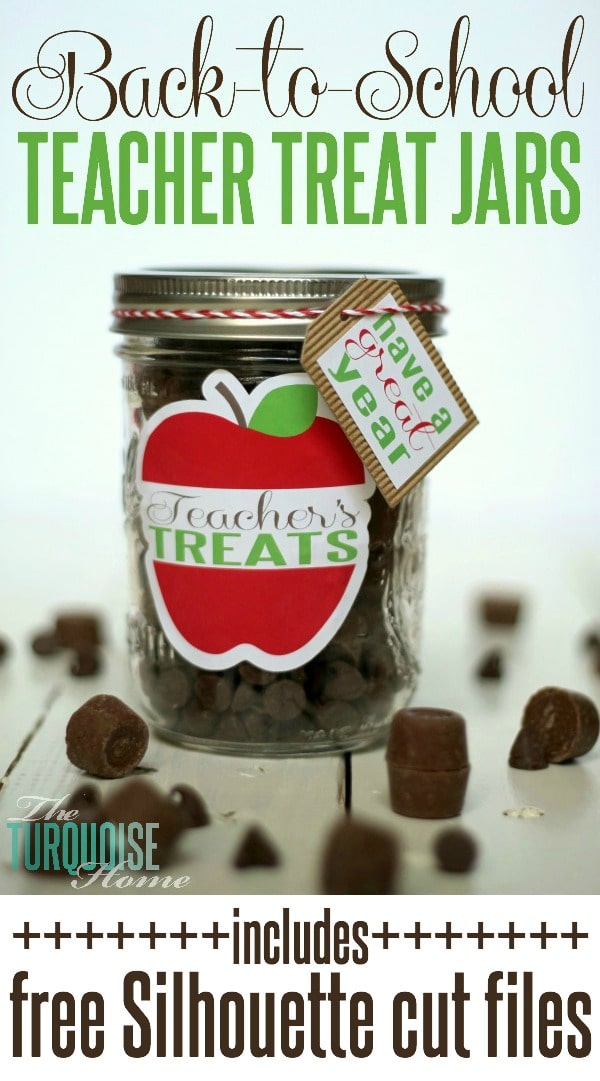 Back-to-School Teacher Treat Jars {includes free Silhouette cut files}