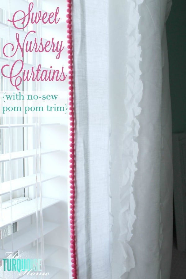 Nursery Curtains Finished with No-Sew Pom Pom Trim