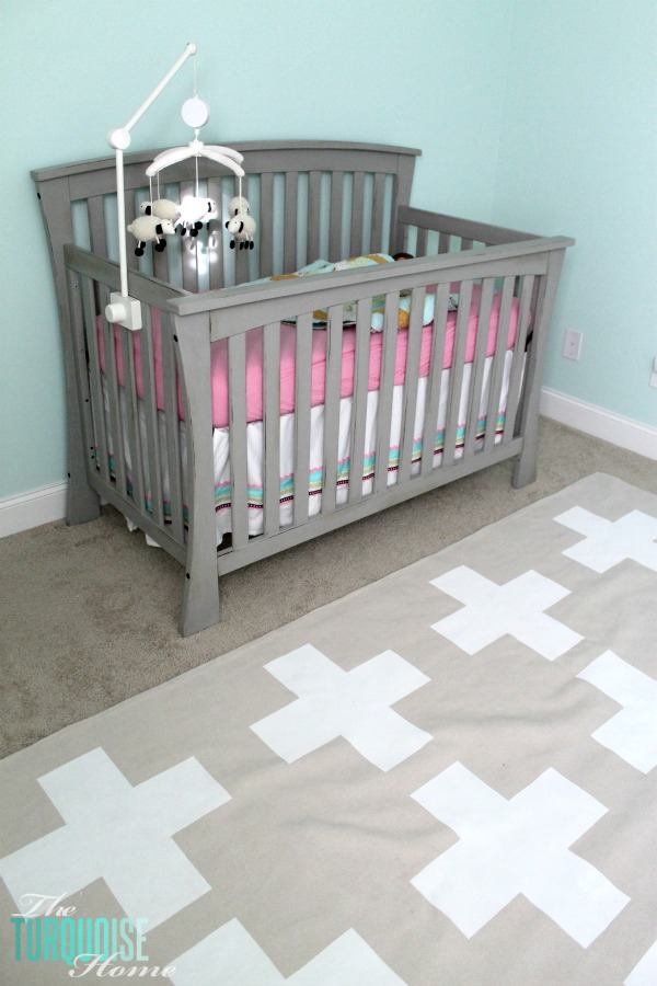 Painting a Drop Cloth Rug & Nursery Update