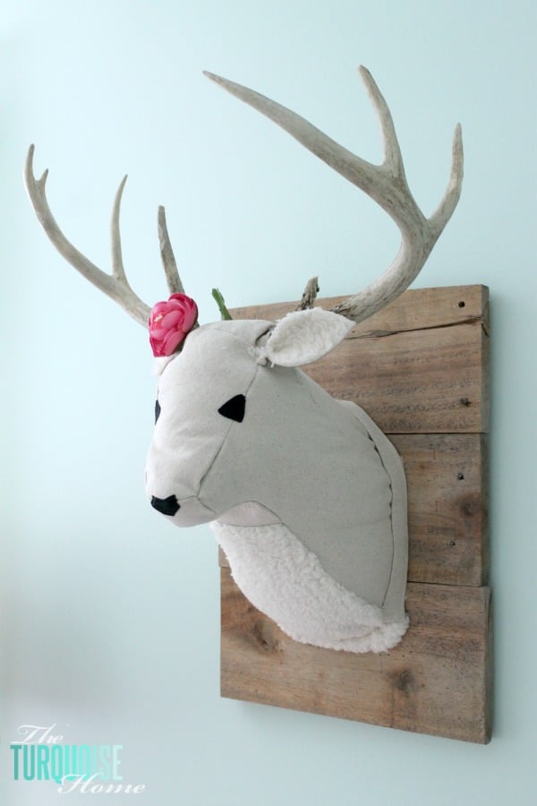 DIY Plush Deer Head | TheTurquoiseHome.com