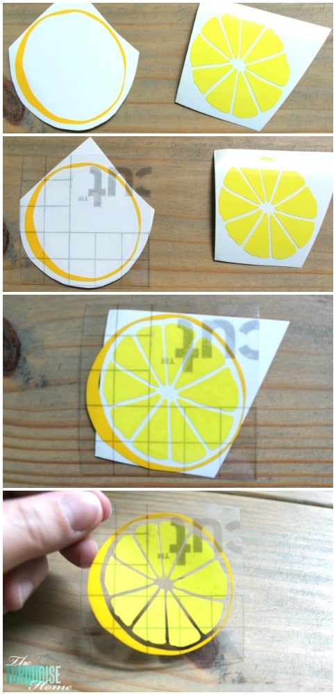 Great Summer Gift Idea!! Such a cute lemon in two-tones of yellow. It's easy to apply them together with a little transfer tape! Get all of the details at TheTurquoiseHome.com