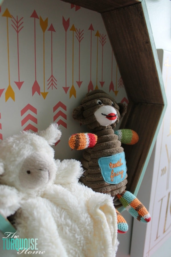 Such a sweet, girly gallery wall in a woodland nursery. All of the details at TheTurquoiseHome.com