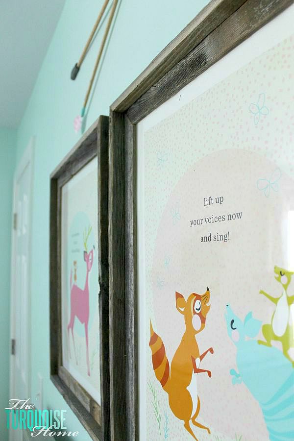 All of the pretty pink and turquoise touches with a woodland theme make a sweet retreat for any little girl. | Baby Girl's Woodland Nursery | All the details at TheTurquoiseHome.com