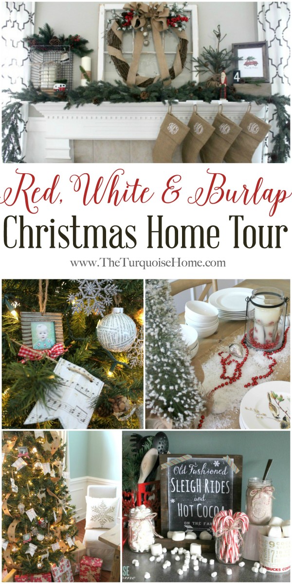 Red, White & Burlap Christmas Home Tour {a Look Back}