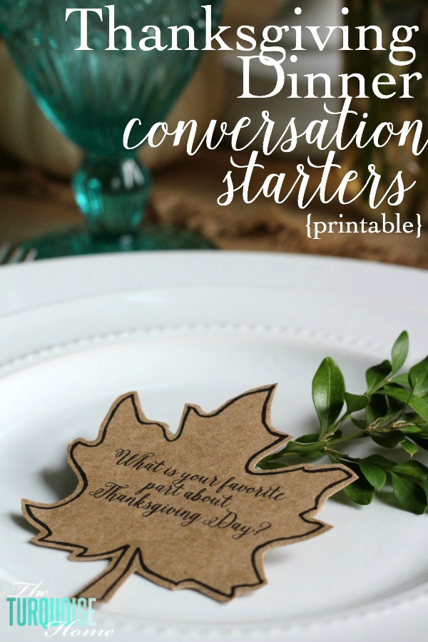 Thanksgiving Dinner Conversation Starters {Free Printable}