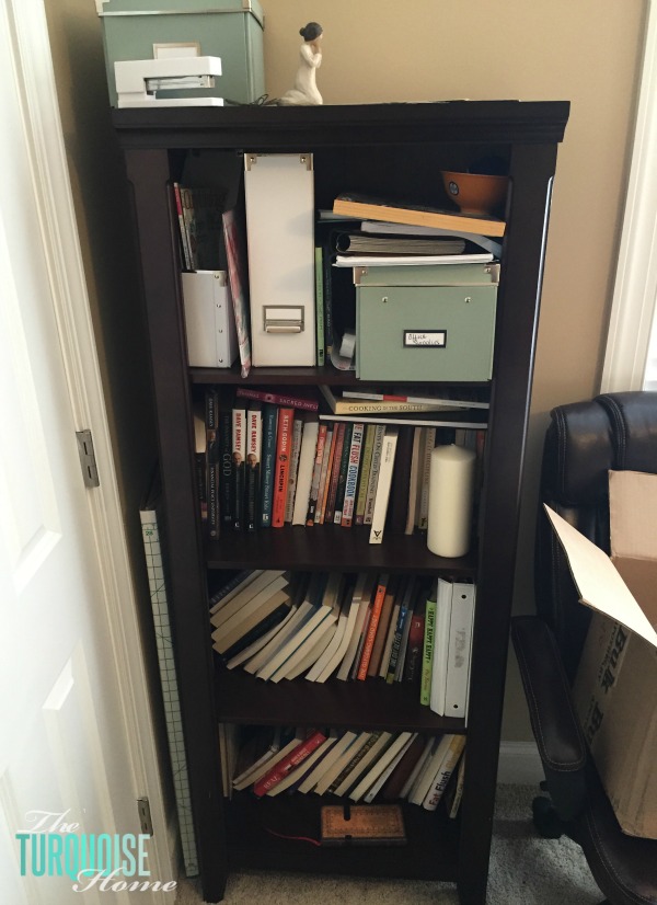 The messy bookshelf ...