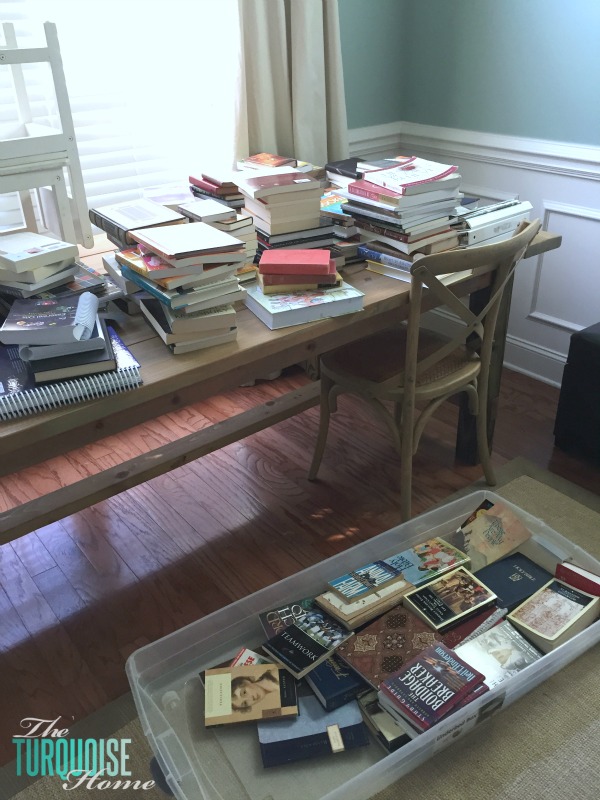 Sorting Books via the KonMari Method | TheTurquoiseHome.com