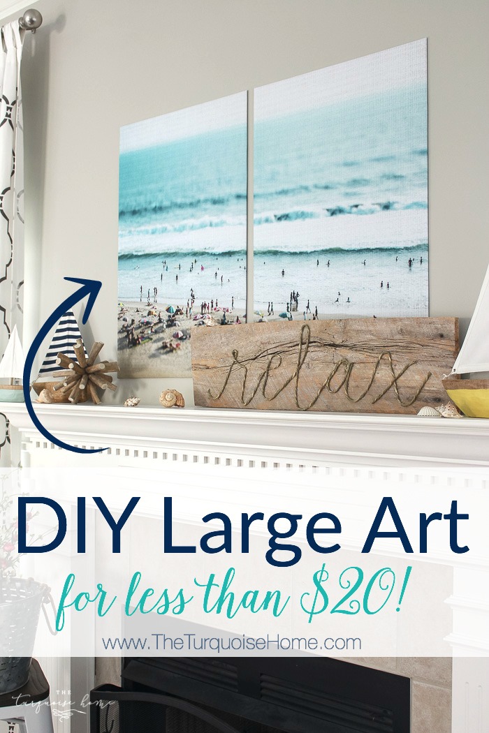 Color engineer prints make a fabulous large wall decor solution on a budget! This print cost less than $12. So pretty and simple!