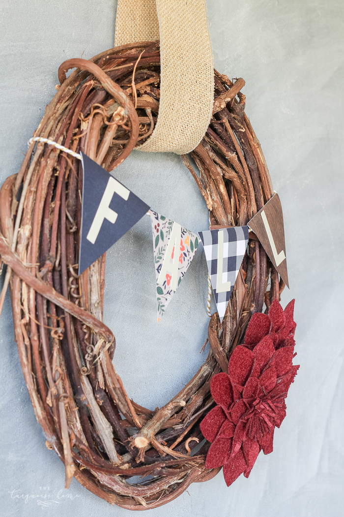 DIY Target Dollar Spot Fall Wreath