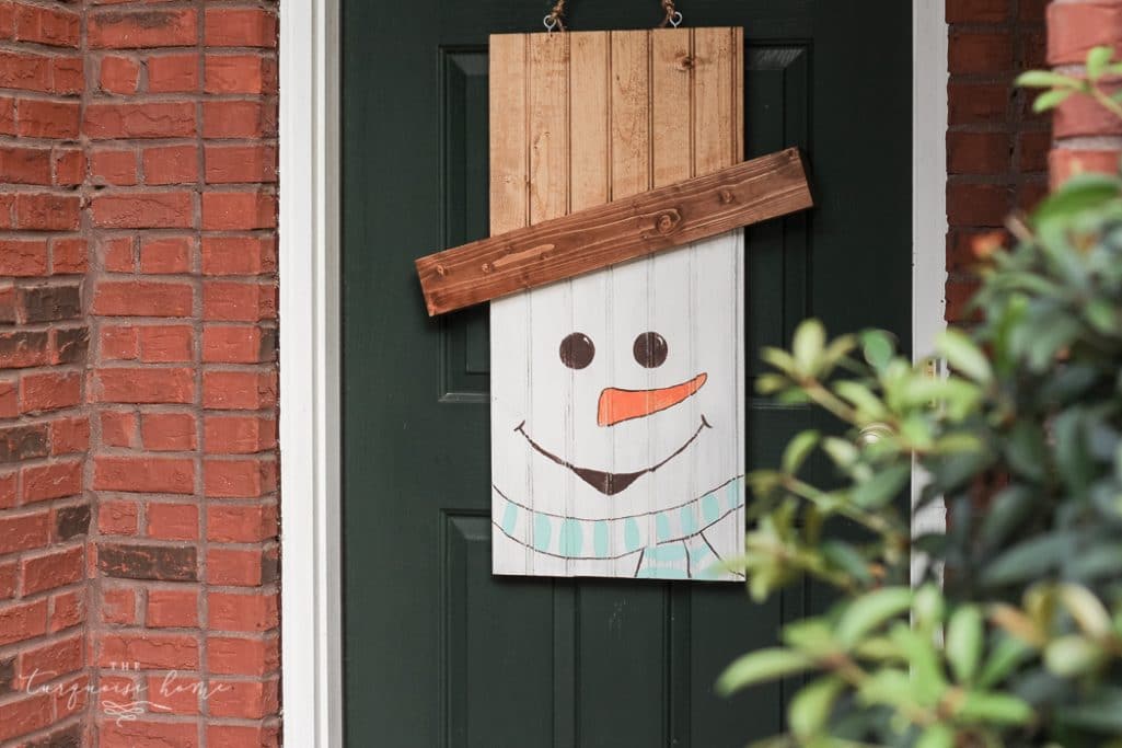 DIY Rustic Snowman Door Hanger