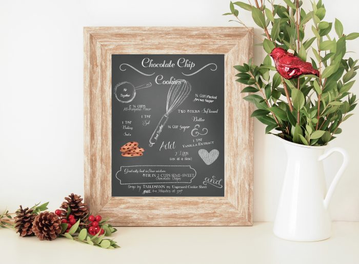 Printable Chalkboard Chocolate Chip Cookie Recipe