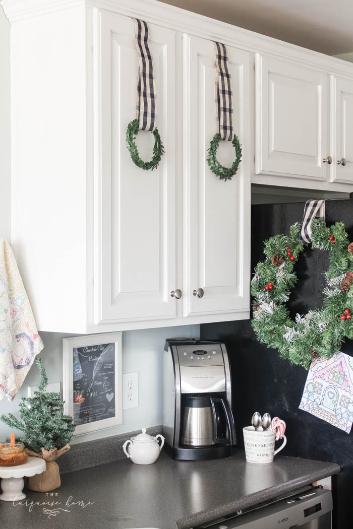 Gorgeous Kitchen Decor with DIY Christmas Kitchen Wreaths!
