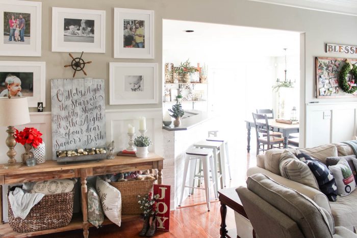 Beautiful Christmas Gallery Wall and Kitchen Decor with DIY Christmas Kitchen Wreaths!