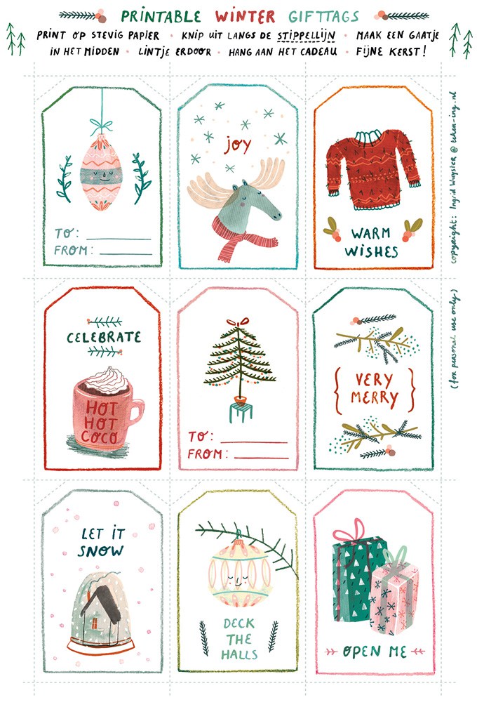 Free download winter gift tags!