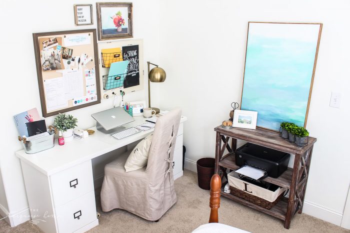 organized office after decluttering