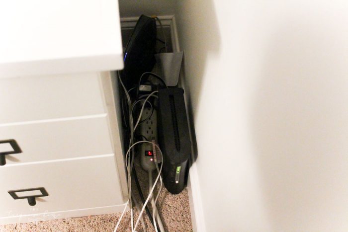 messy modem and router