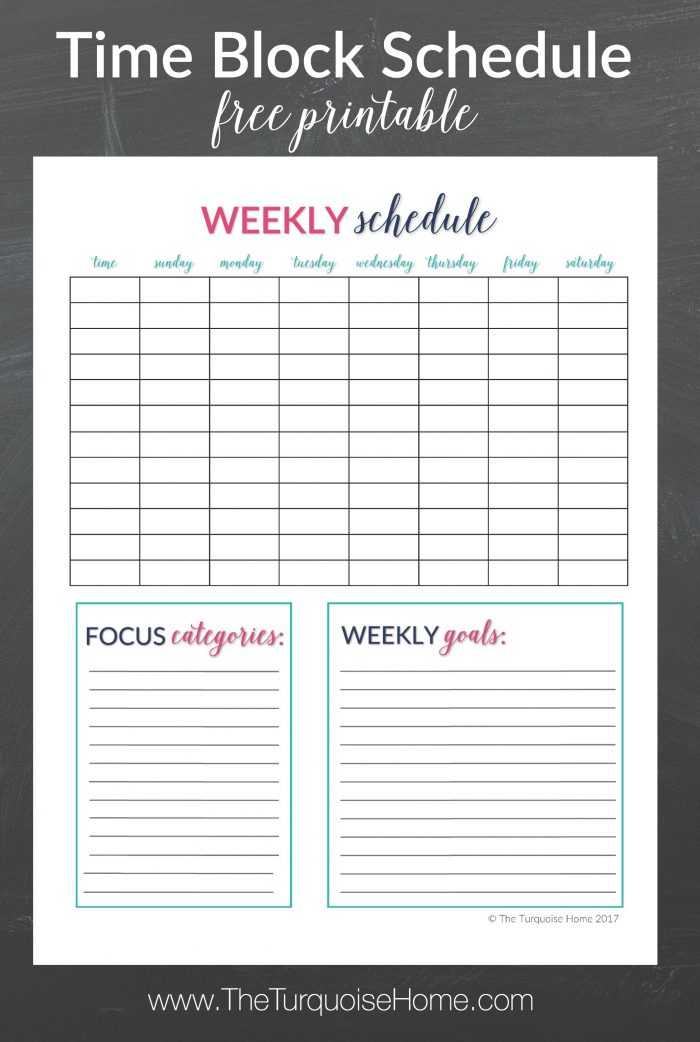 Be super efficient and organized with this Weekly Time Block Schedule free printable!