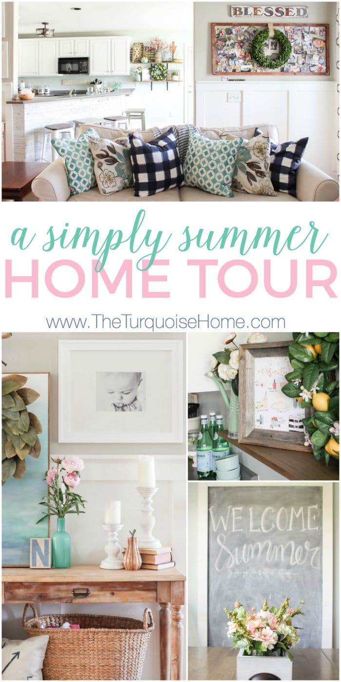 Simply gorgeous navy and turquoise in this summer home tour. Inspiration to create a home you love! | My Summer House