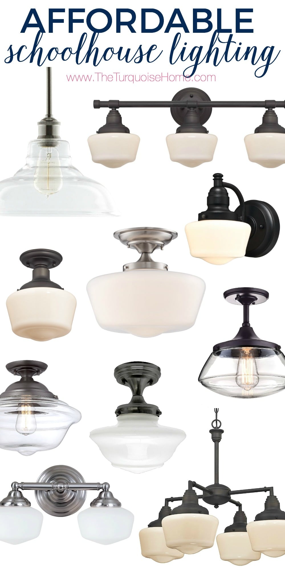 Love this quick and easy update! Add old house charm with affordable schoolhouse lighting!