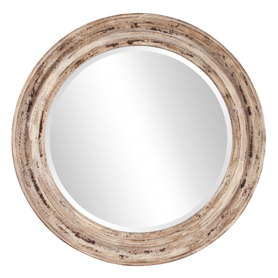 Elizabeth Austin Maisey Wall Mirror from Hayneedle | Love the finish on this one! It definitely would go with my coastal farmhouse style. | 10 Large Round Mirrors We Love!