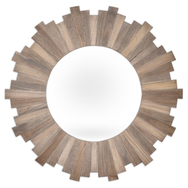 Stockholm Natural Wood Mirror from Overstock | 10 Large Round Mirrors We Love!